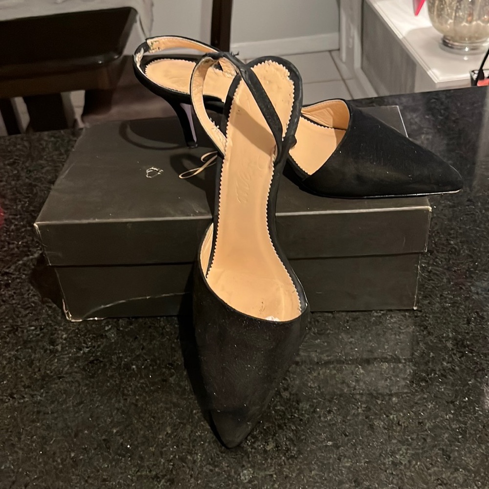 J Crew kid skin suede heels